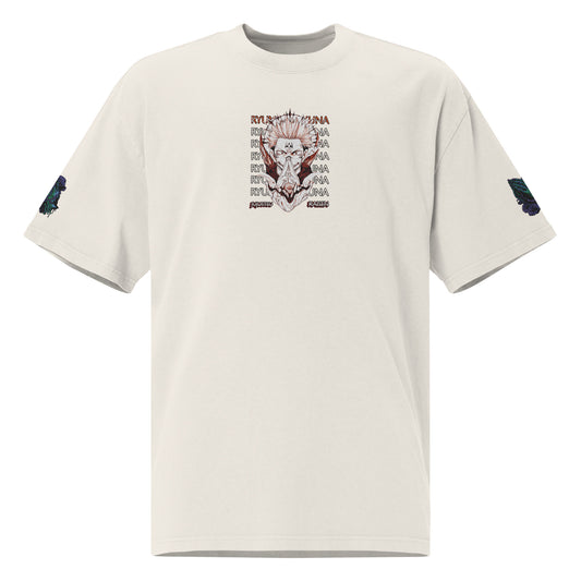 Erinyes embroidery Oversized faded t-shirt