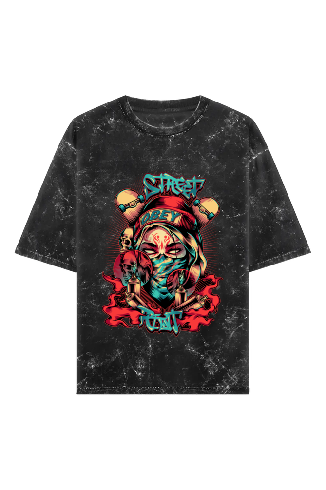street acidwash oversized tshirt